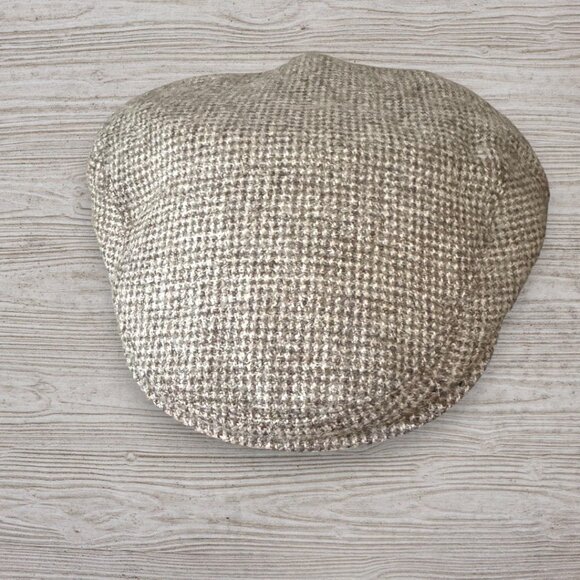 Stewardsons of Hawkshead Herdwick Tweed Flat Cap Hat Beige Wool Newsboy - Picture 5 of 5